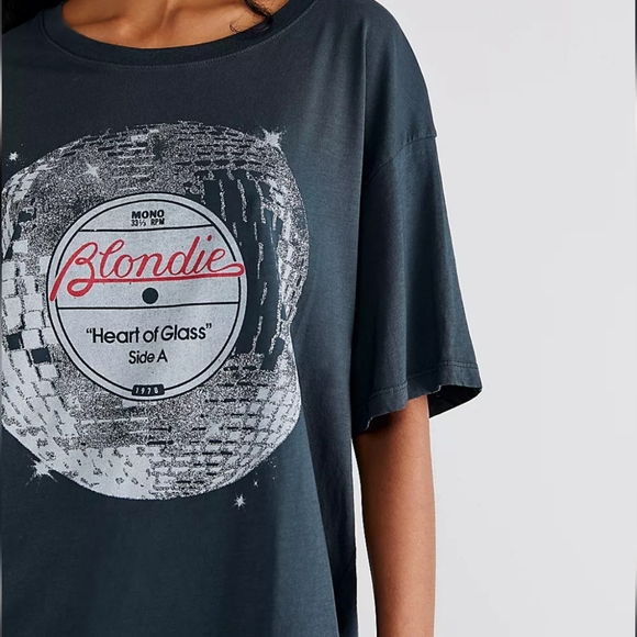 Blondie graphic band t-shirt glitter disco ball & record album - Picture 5 of 12